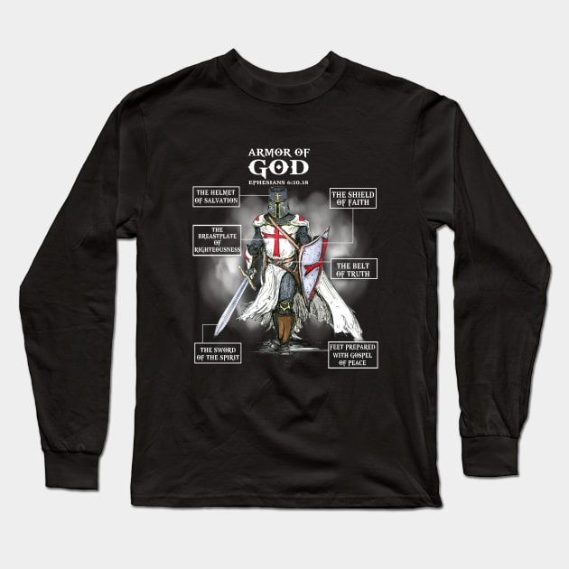 The Armor Of God T Shirt | Ephesians 6:10.18 Long Sleeve T-Shirt by Nifty T Shirts